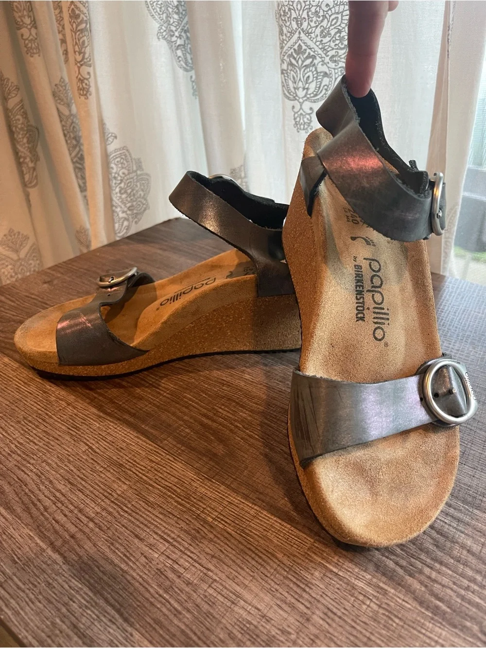 Papillio by Birkenstock Soley wedge gray size 37